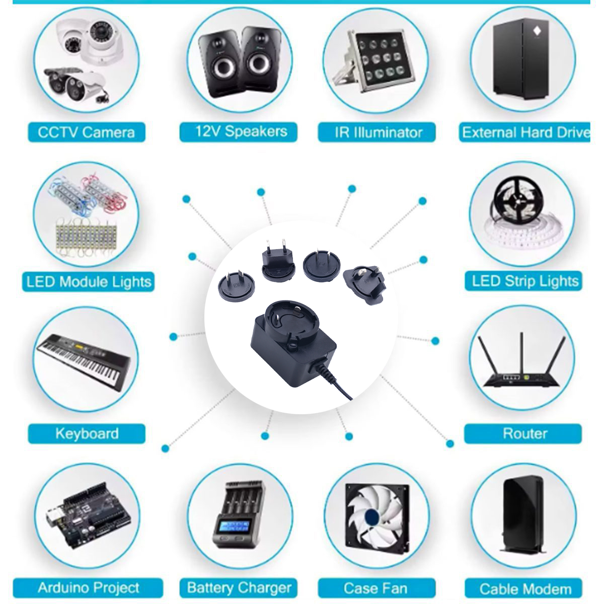 5W-18W Detachable Plug Power Supply Adapter